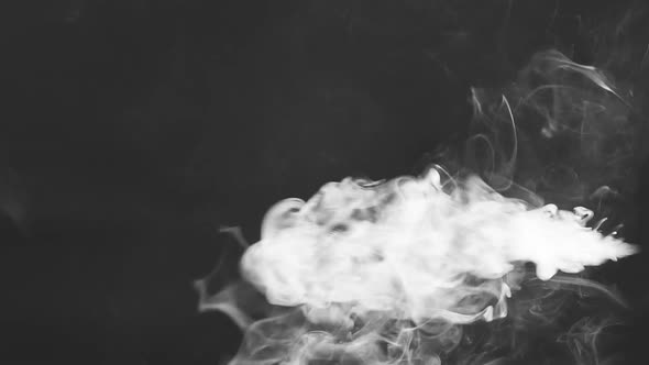 White Smoke on Black Smoke Isolated