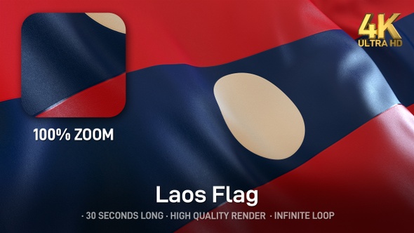 Laos Flag - 4K