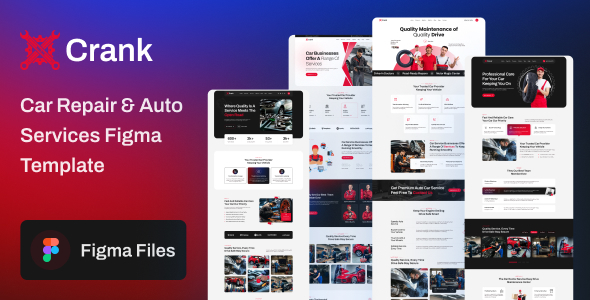 Crank - Car Repair & Auto Services Figma Template