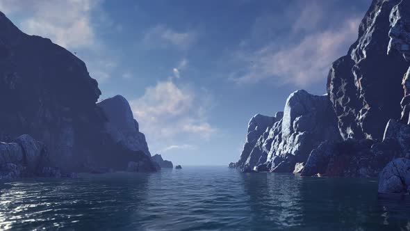 Flying Over The Mountain Gorge Into The Sea alt