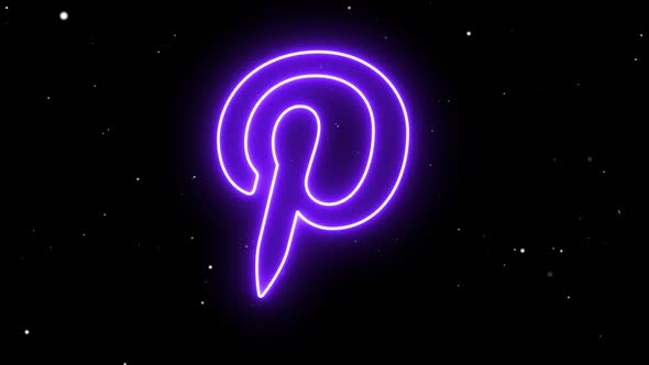 Neon Pinterest Social Media Icon