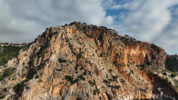 Castle Alanya Kalesi Aerial View 4 K