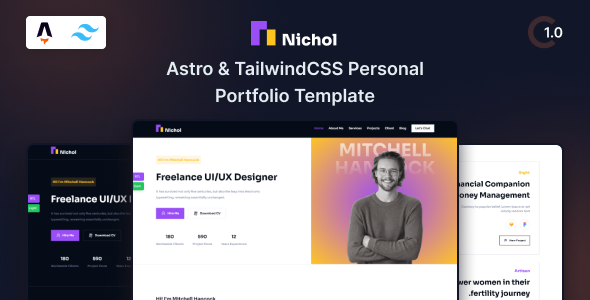 Nichol – Astro Personal Portfolio Templates – 0 Sold!