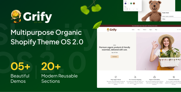 Grify | Multipurpose Organic Shopify Theme OS 2.0 – 0 Sold!