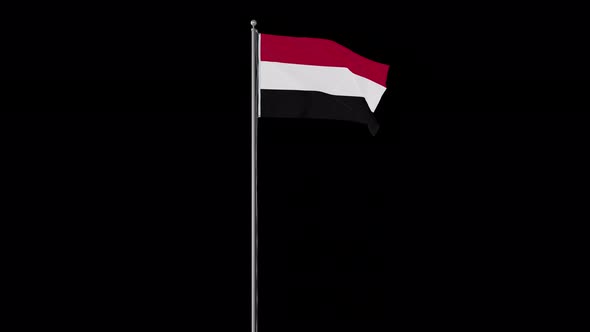 Yemen Small Flag Pole Loops With Alpha