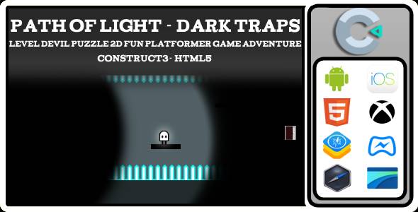 Path Of Light - Dark Traps Level Devil Puzzle 2D Fun Platformer Game Adventure | Construct3 HTML5
