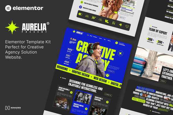 Aurelia – Creative Agency Elementor Template Kit – 0 Sold!