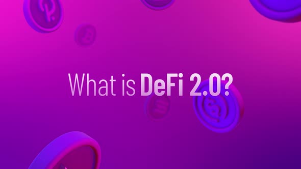 Defi 2.0 Decentralized finance Cryptocurrency Falling Coins Background Loop