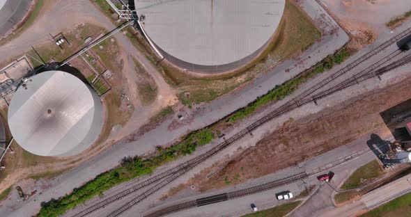 Birds eye view of chemical plant in Baton Rouge, Louisiana