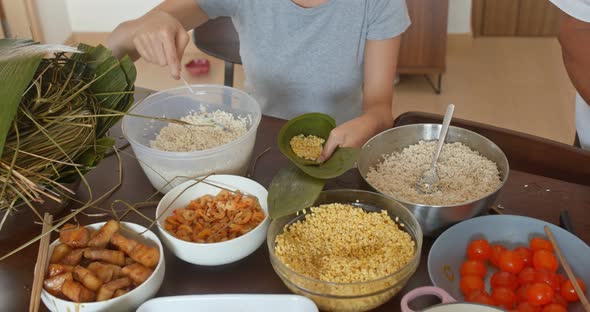 Homemade rice dumpling for Chinese dragon boat festival