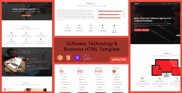 Software, Technology & Business Bootstrap Html Template - Jekas