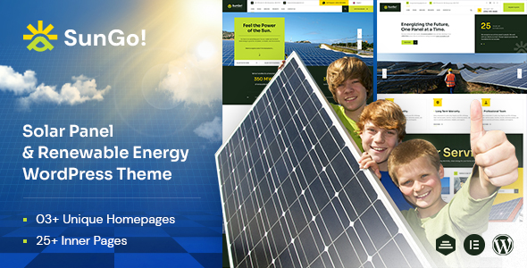 Sungo – Ecology & Solar Energy WordPress Theme – 0 Sold!