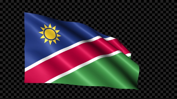 Namibia Flag Blowing In The Wind