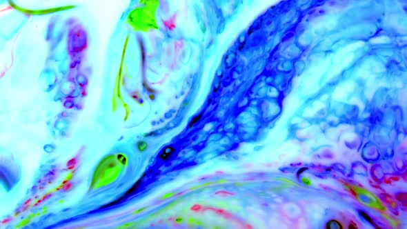 Liquid Colorful Paint Pattens Mix In Slow Motion 1