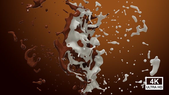 Chocolate And Milk Ball Splash Collision 4K alt