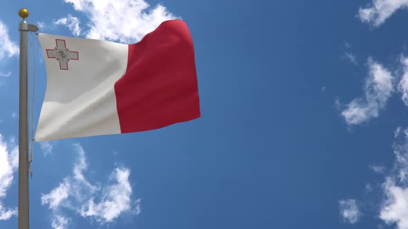 Malta Flag On Flagpole