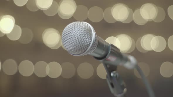 Microphone on the Stage Closeup