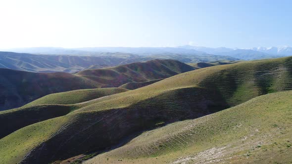 Flight over Mountainous Terrain. 4k.