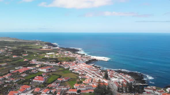 Aerial view of Graciosa Island in Azores