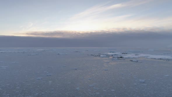 Arctic Polar Brash Ice Glacier Aerial Top View