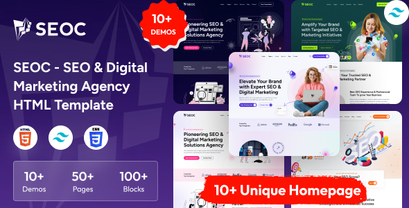 SEOC – SEO & Digital Marketing Agency TailwindCSS Template – 0 Sold!