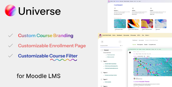 Universe - Premium Moodle Theme with Custom Course Branding