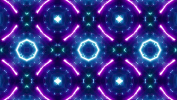 Neon Light Beam Kaleidoscope Background Loop 4K 11