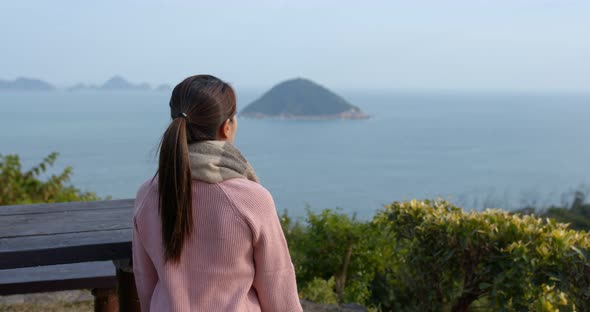 Woman look at the seascape