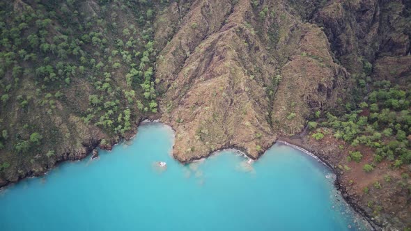 Drone view on the natural park among tracking path:"likya yolu" in South Turkey