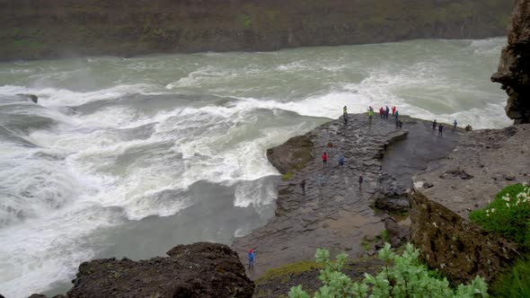 Landscape of Gullfoss Waterfall in Iceland