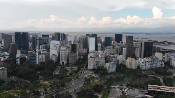 Modern Buildings, Architecture, Skyscrapers (Rio De Janeiro, Brazil) Aerial View, Drone Footage