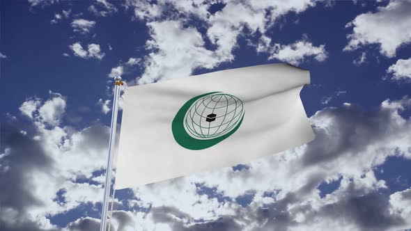 Organisation Of Islamic Cooperation Flag With Sky