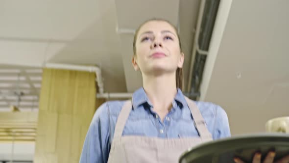 Beautiful Waitress with Tray