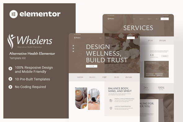 Wholens – Alternative Health Elementor Template Kit – 0 Sold!