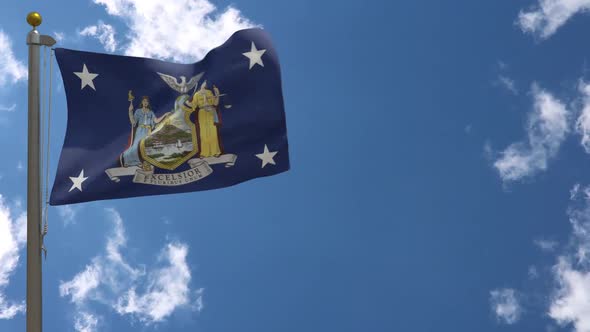 Governor Of New York Flag (Usa) On Flagpole