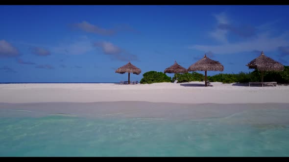 Aerial view texture of exotic bay beach wildlife by transparent sea and white sand background of a d