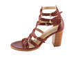Maroon high heel ankle boot leather roman sandal - PhotoDune Item for Sale