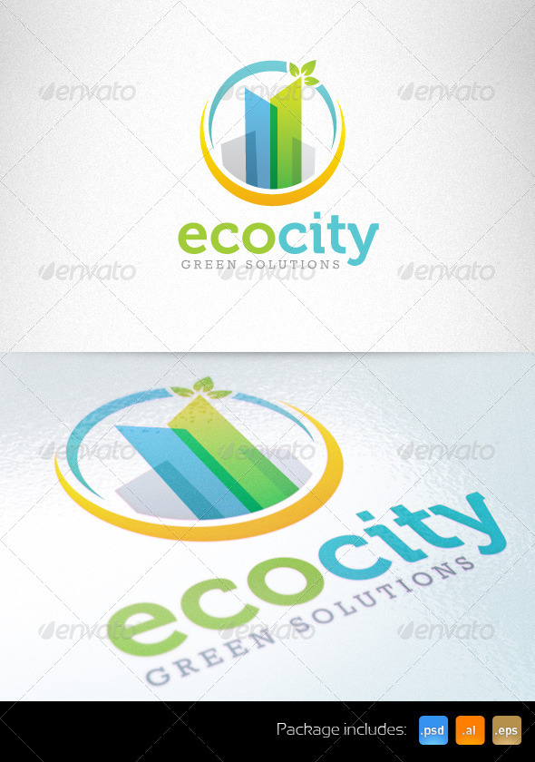 Eco Green City Sustainable Development Logo