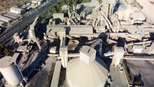 Aerial View Cement Plant Factory Manufacturing Cement Factory Machinery