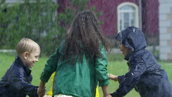 Kids Playing in Rain