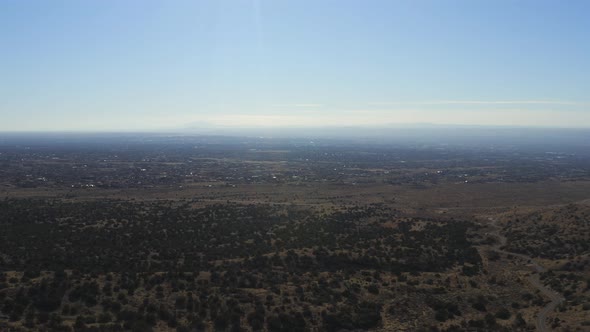 Albuquerque Overlook Aerial of Trees and Desert