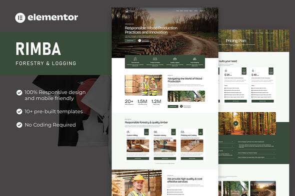 Rimba – Forestry & Logging Elementor Pro Template Kit – 0 Sold!