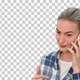 Beautiful young woman talking on mobile, Alpha Channel - VideoHive Item for Sale