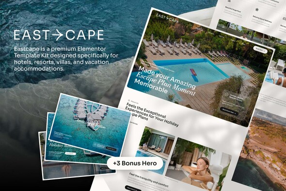 Eastcape – Hotel & Resort Elementor Template Kit – 0 Sold!