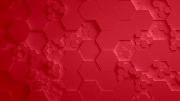 Red Abstract Hexagon Geometric Surface Seamless Loop  UHD