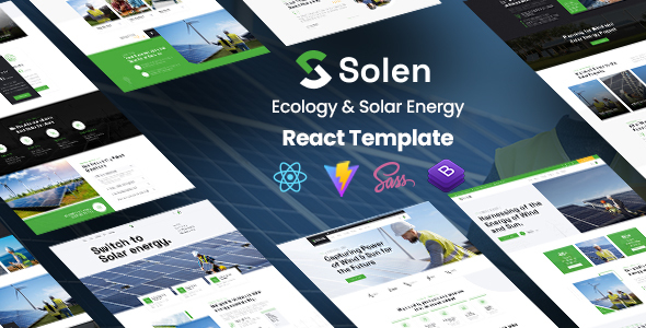 Solen – Ecology & Solar Energy React Template – 0 Sold!