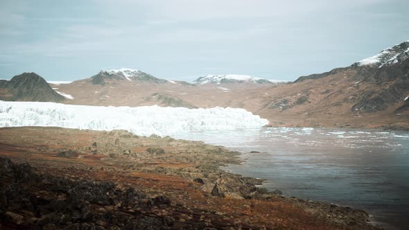 Big Glacier on the Coast of Antarctica a Sunny Summer Afternoon