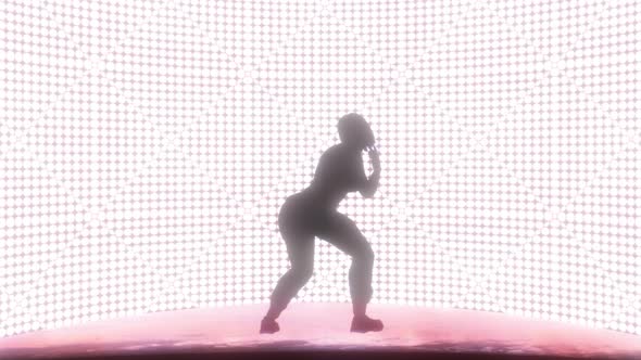 Silhouette Of A Dancing Hip Hop 3D Animation