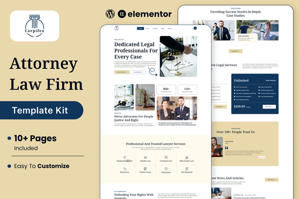 Corpifex – Lawyer Attorney & Law Firm Elementor Template Kit – 0 Sold!