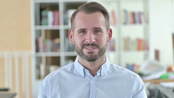 Portrait of Online Video Chat By Young Man 